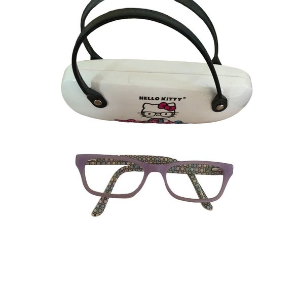 HELLO KITTY YOUTH Cream/Violet Purple Eyeglass Frame 16-130 Multicolored Temple* - Picture 1 of 12